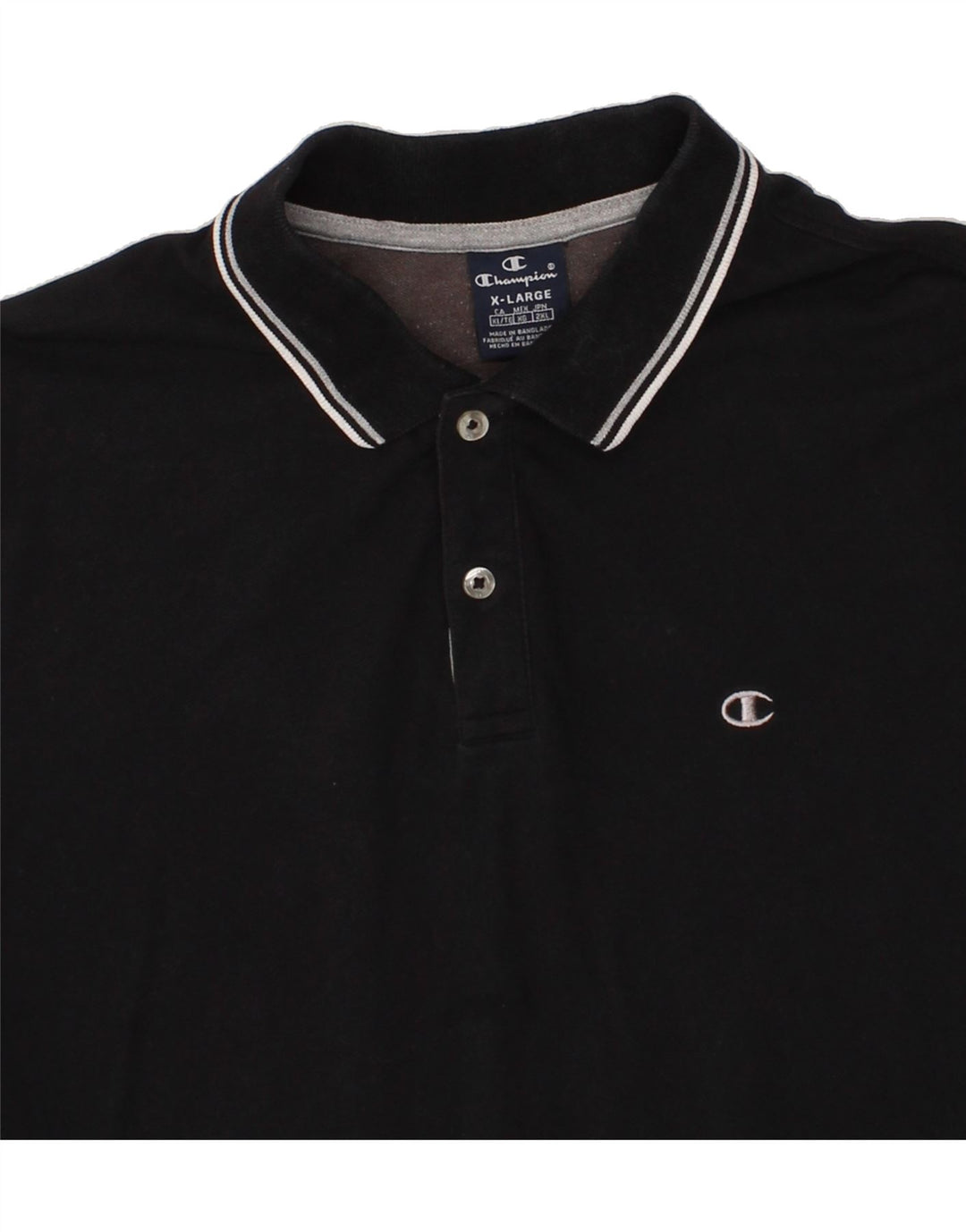 CHAMPION Mens Polo Shirt XL Black Vintage Champion and Second-Hand Champion from Messina Hembry 