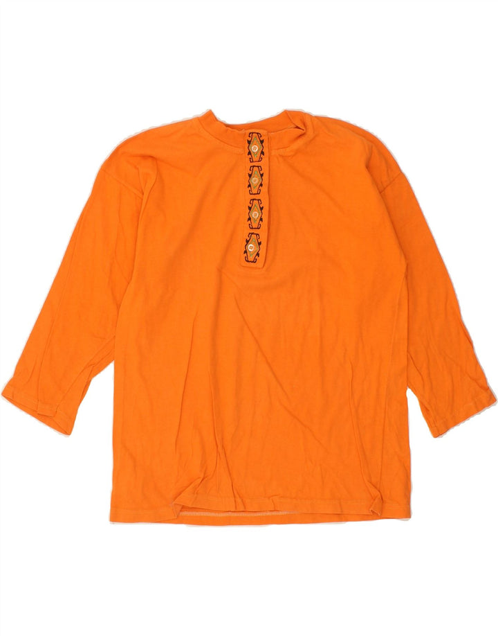 VINTAGE Womens Top Long Sleeve UK 12 Medium Orange Vintage Vintage and Second-Hand Vintage from Messina Hembry 