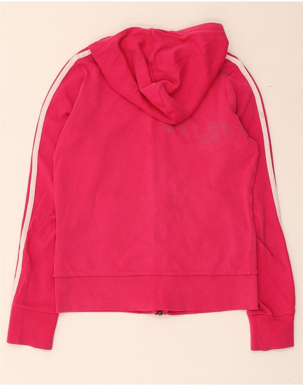 Suéter adidas feminino com capuz e zíper UK 8 pequeno algodão rosa