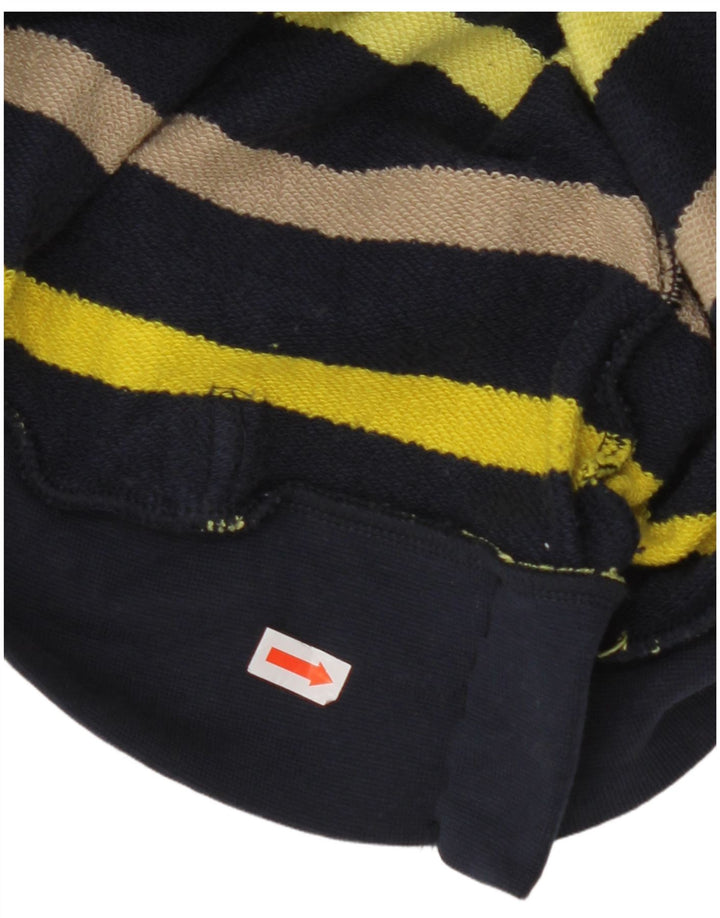 ADIDAS Mens Hoodie Jumper Grande Algodão Listrado Multicolorido