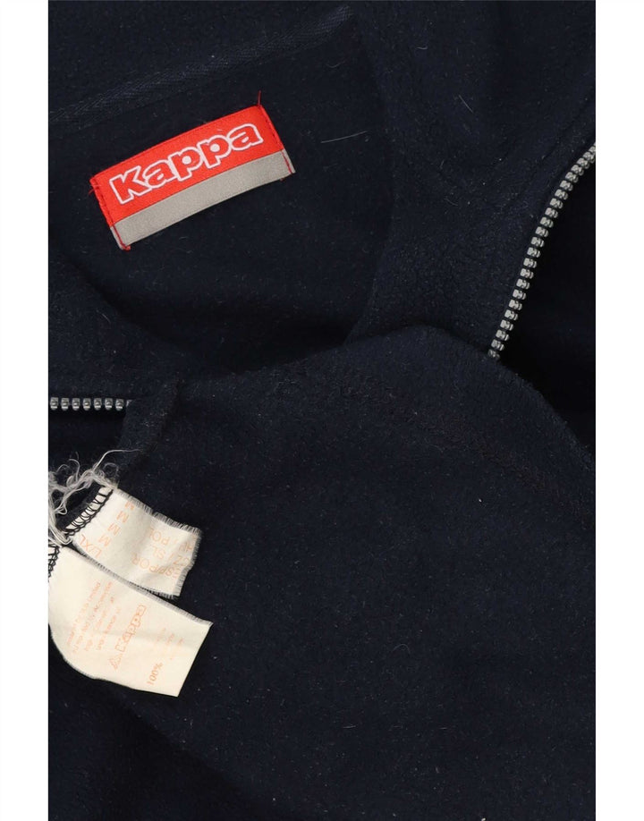 Suéter de lã masculino Kappa com zíper e gola média azul marinho poliéster