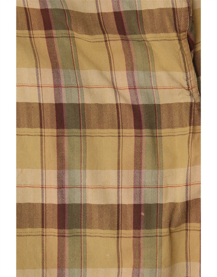 Camisa masculina de flanela Camel Active grande xadrez bege