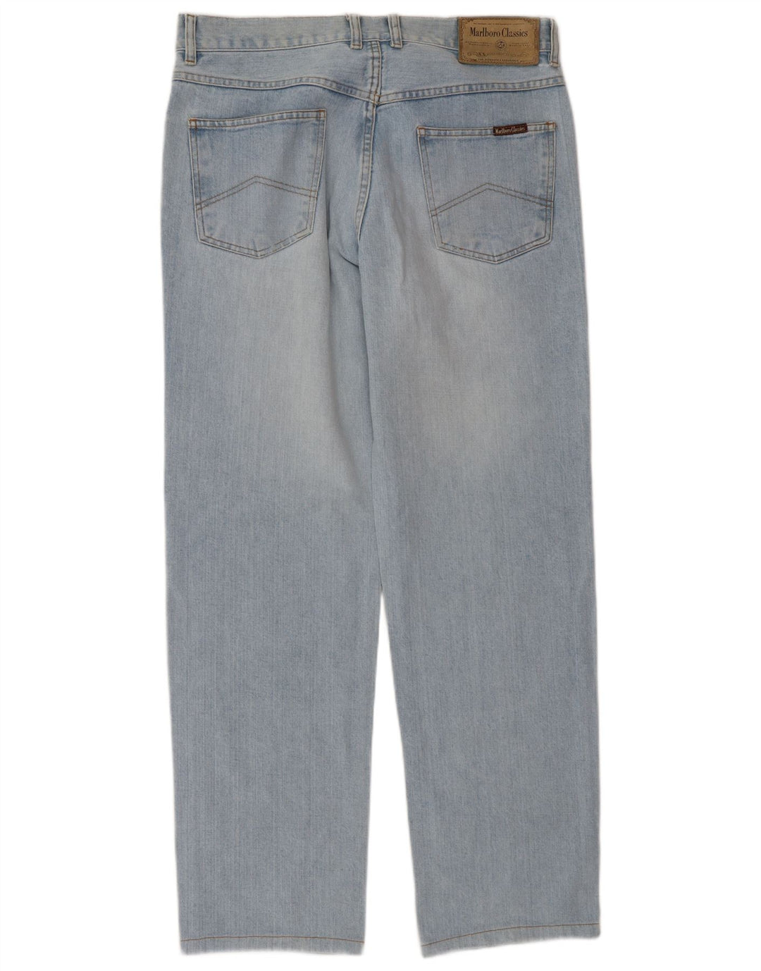 Marlboro Classics Mens Straight Jeans W33 L34 Azul Algodão