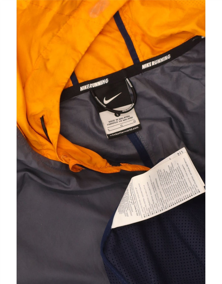 Nike Mens Running Hooded Tracksuit Top Jacket Grande Azul Marinho Colourblock