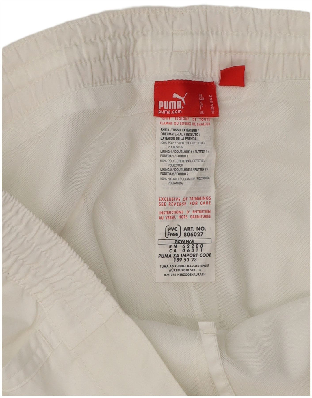 Calça de treino feminina PUMA UK 12 poliéster branco médio