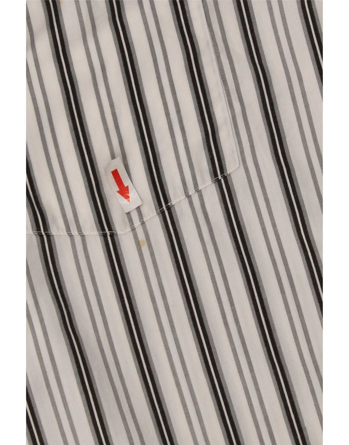 Camisa masculina vintage grande listrada branca