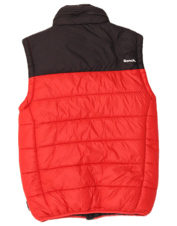 Colete acolchoado com capuz para meninos Bench 11-12 anos vermelho colorblock nylon
