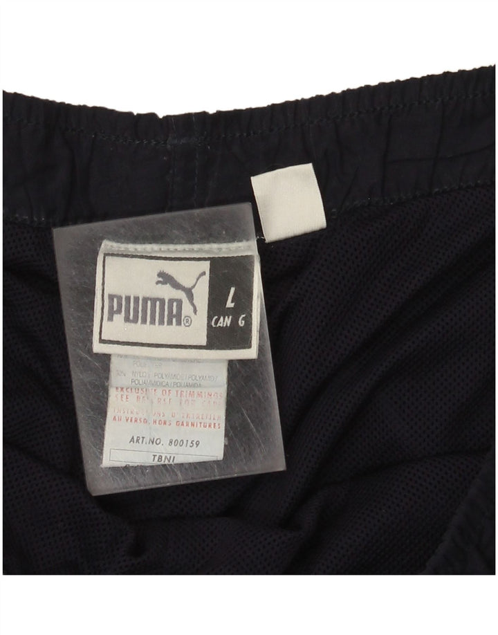 Calça de treino feminina Puma UK 16 grande poliéster azul marinho