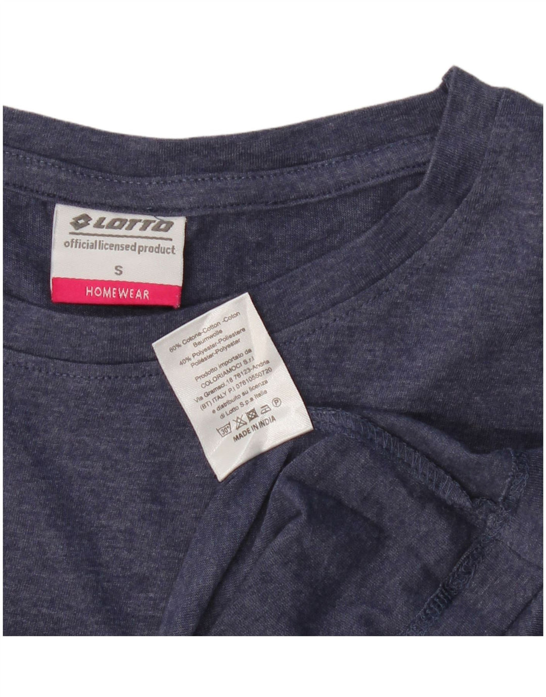 Camiseta feminina Lotto UK 10 pequena algodão azul marinho