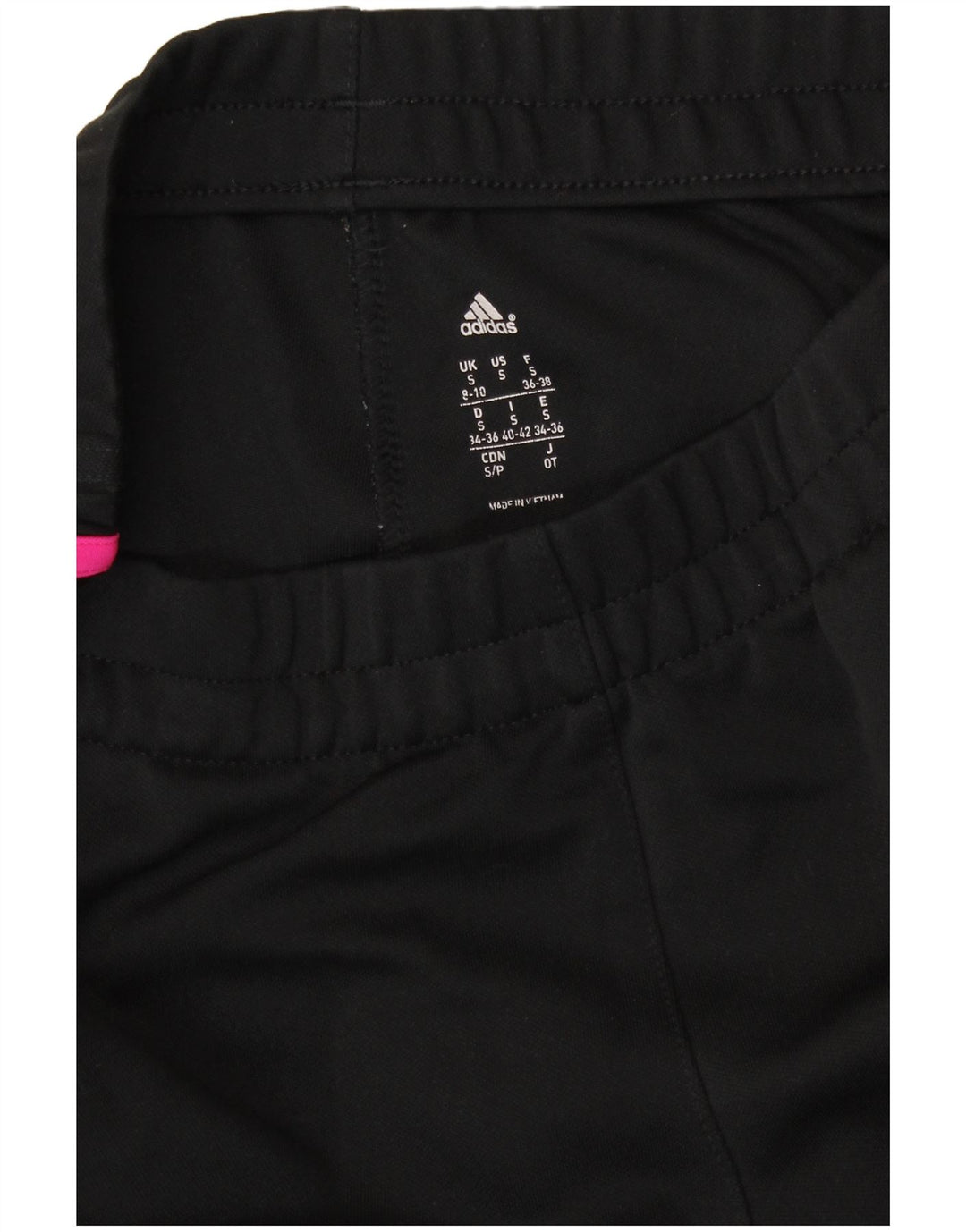 Calça de treino feminina Adidas UK 8/10 pequena poliéster preta
