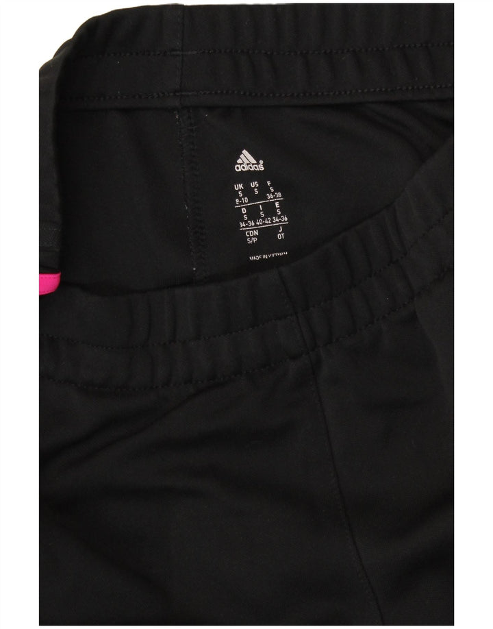 Calça de treino feminina Adidas UK 8/10 pequena poliéster preta