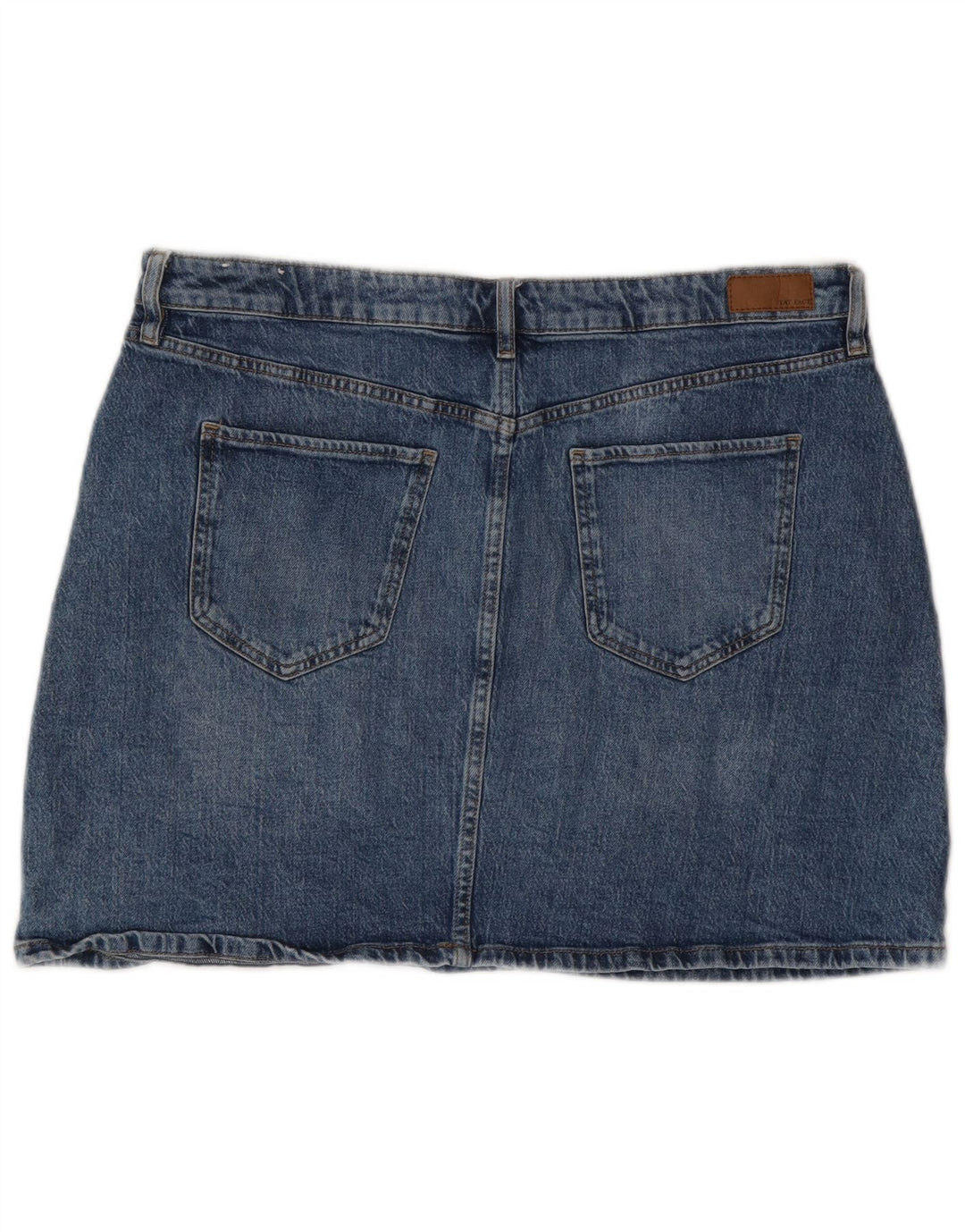 Saia jeans feminina Fat Face Reino Unido 16 grande W38 algodão azul