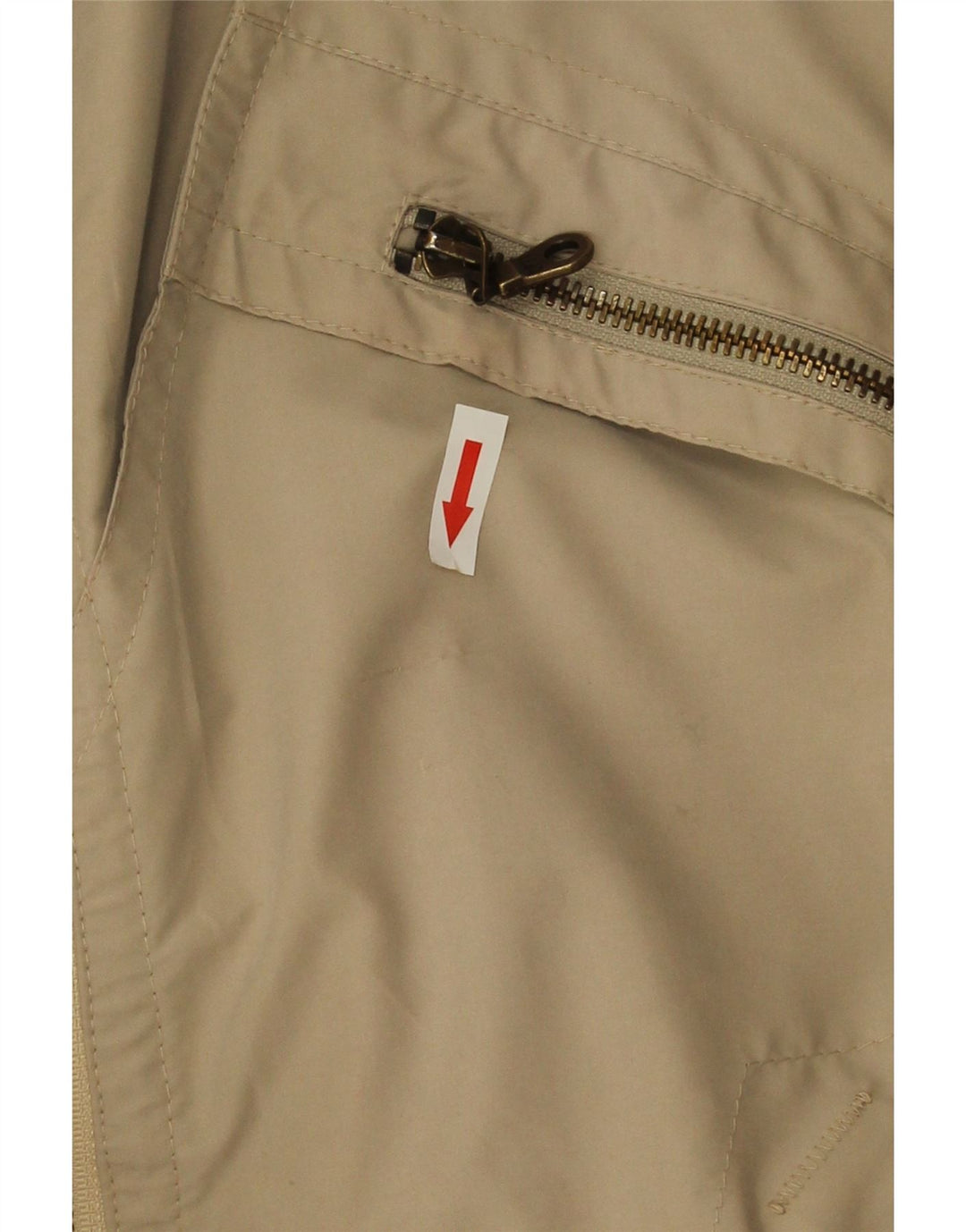 Jaqueta de chuva feminina vintage UK 18 XL bege Colourblock poliéster