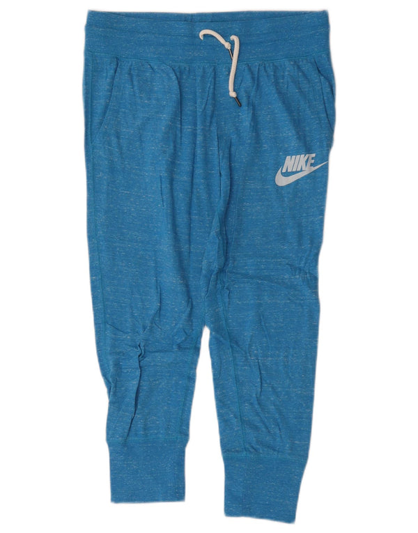 Calça esportiva feminina Nike Graphic Joggers UK 10 pequena azul manchada