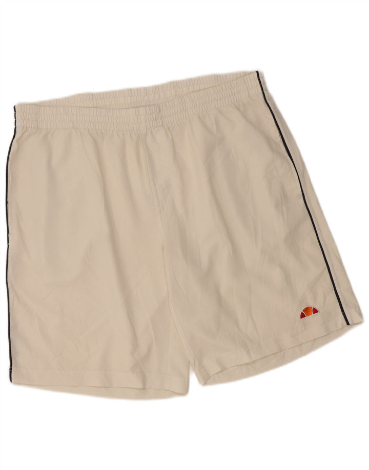 Shorts esportivos masculinos ELLESSE poliéster branco médio