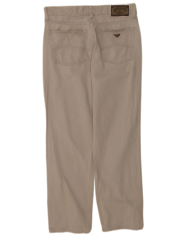 Calça masculina reta casual Armani W34 L30 algodão cinza