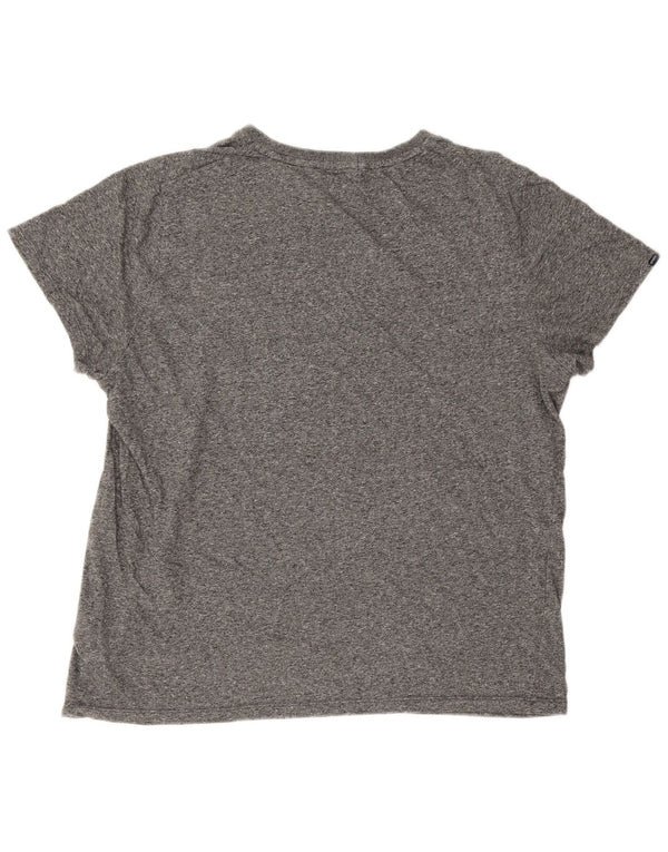 Camiseta feminina Superdry UK 20 2XL algodão manchado cinza
