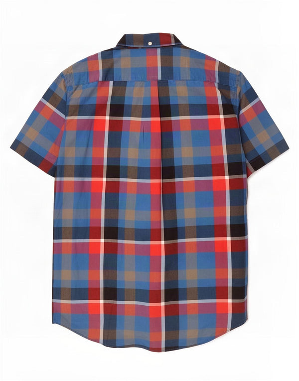 Camisa masculina Levi's manga curta slim fit grande xadrez multicolorida de algodão