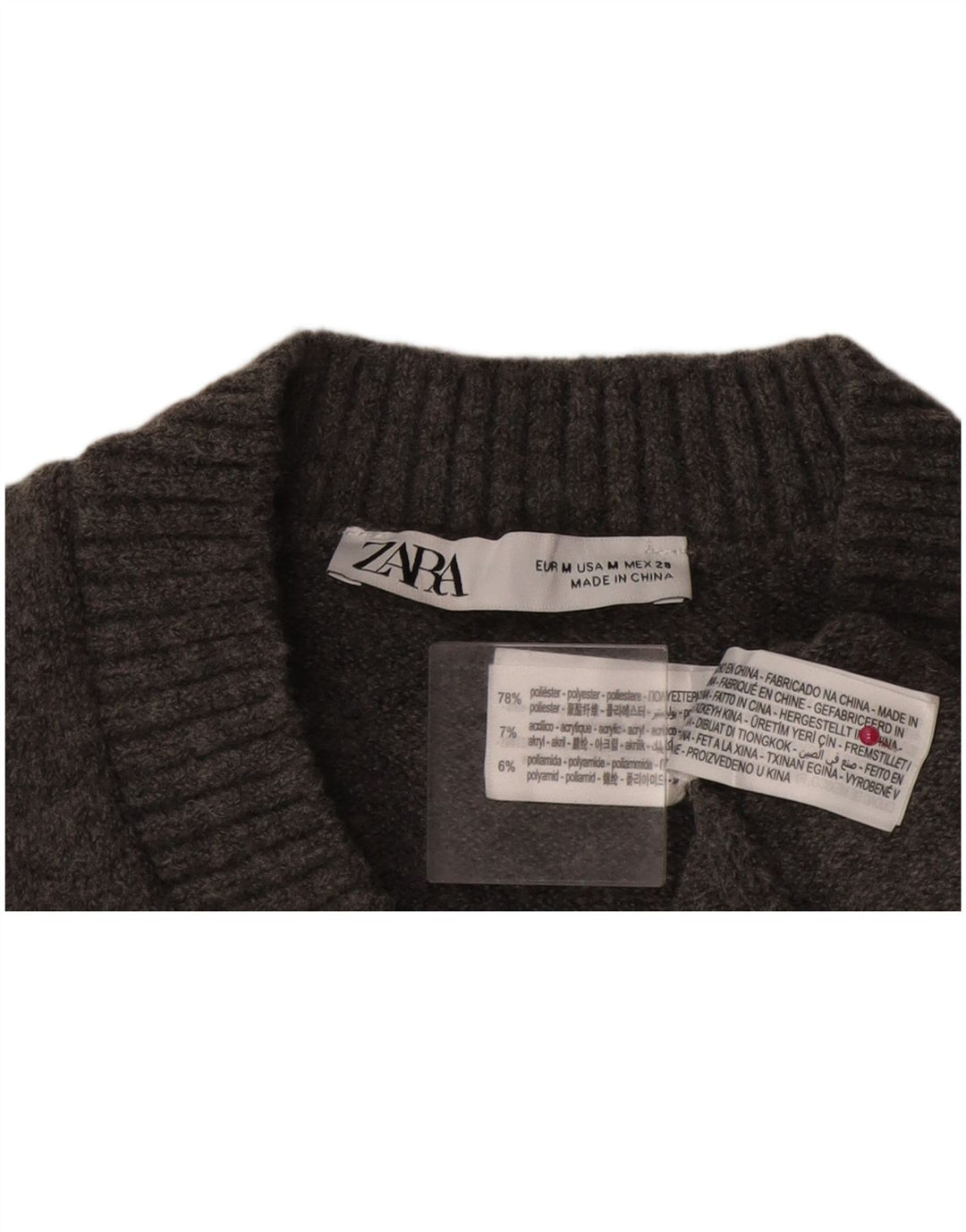 Zara Womens Vest Tank Top UK 14 Poliéster Cinza Médio