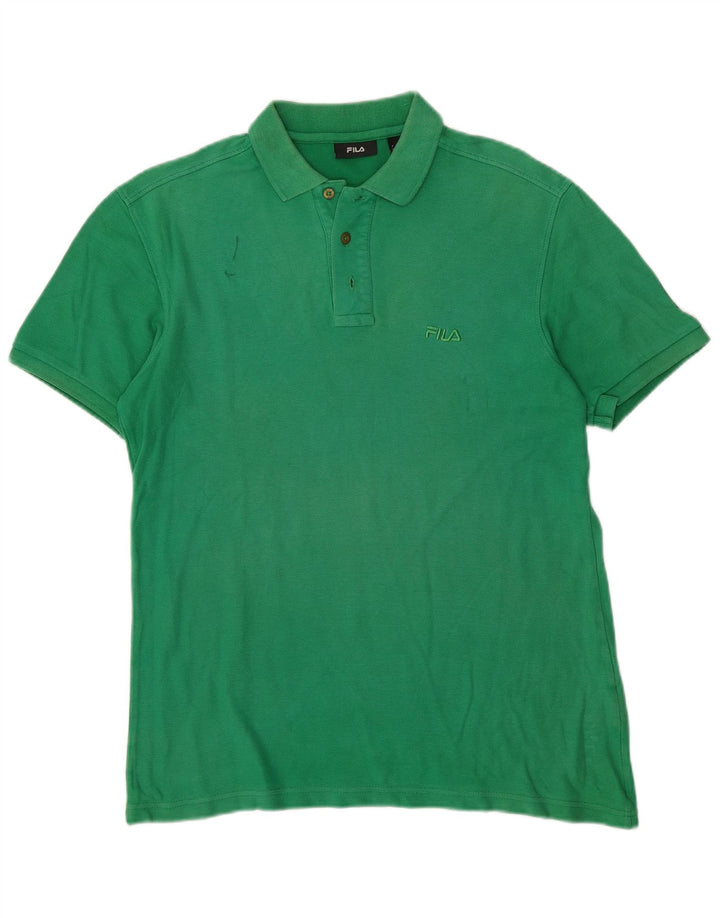Camisa polo masculina FILA algodão verde médio