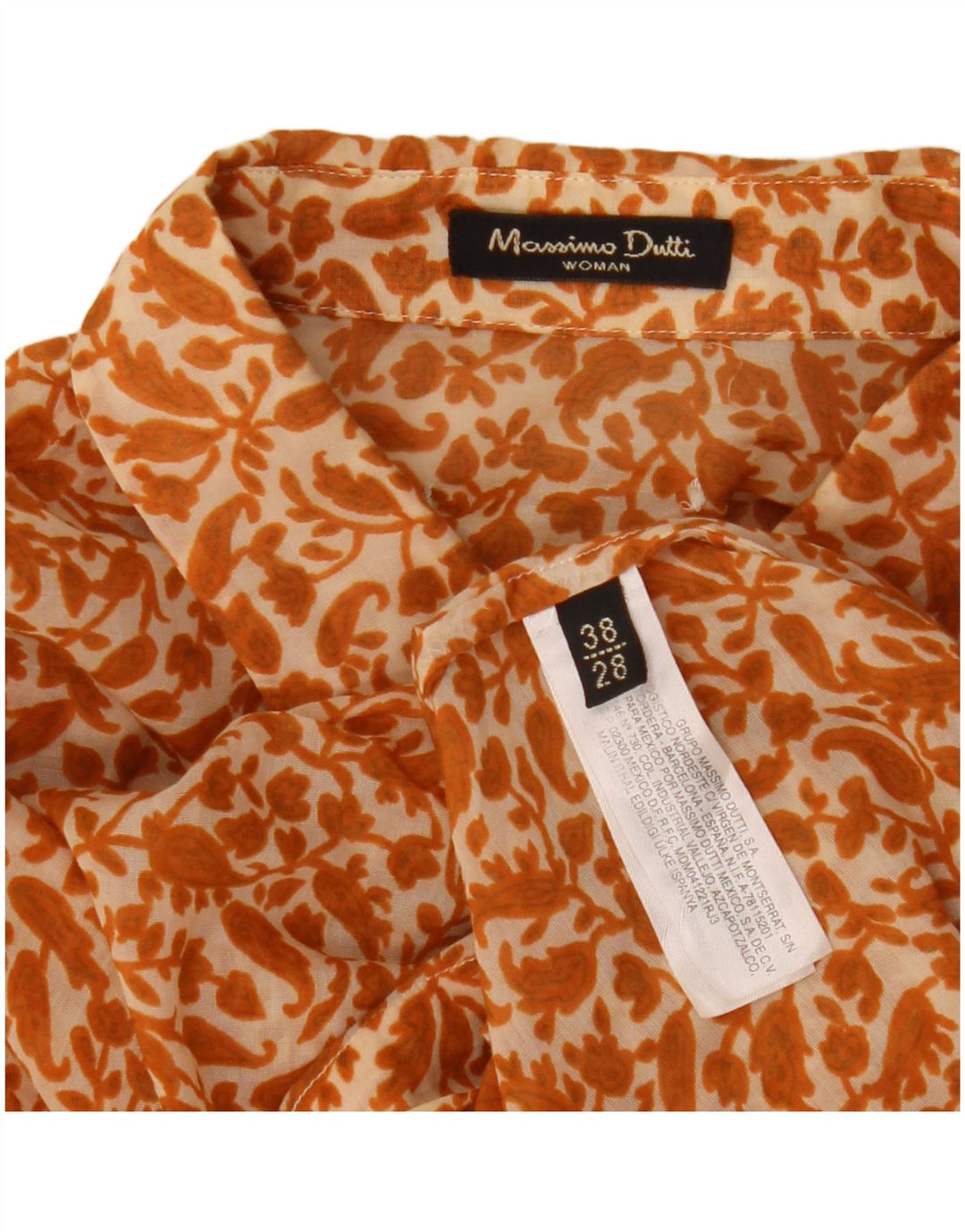 Blusa feminina Massimo Dutti manga 3/4 UE 38 pequena bege floral