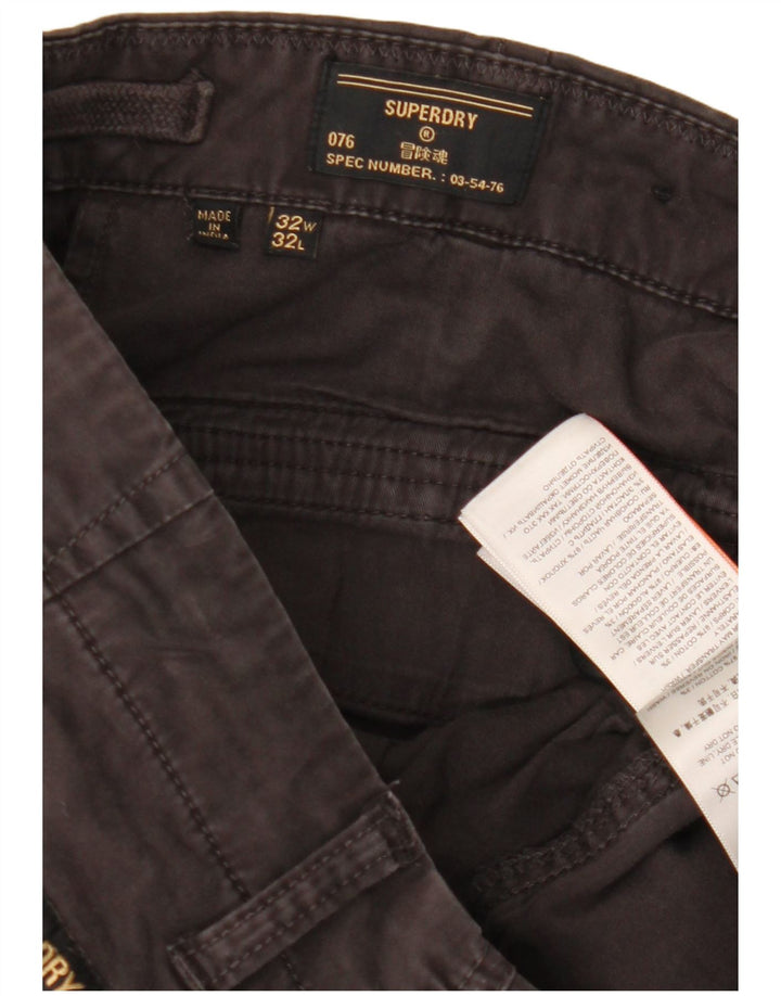 Calça cargo reta masculina Superdry W32 L29 algodão preto