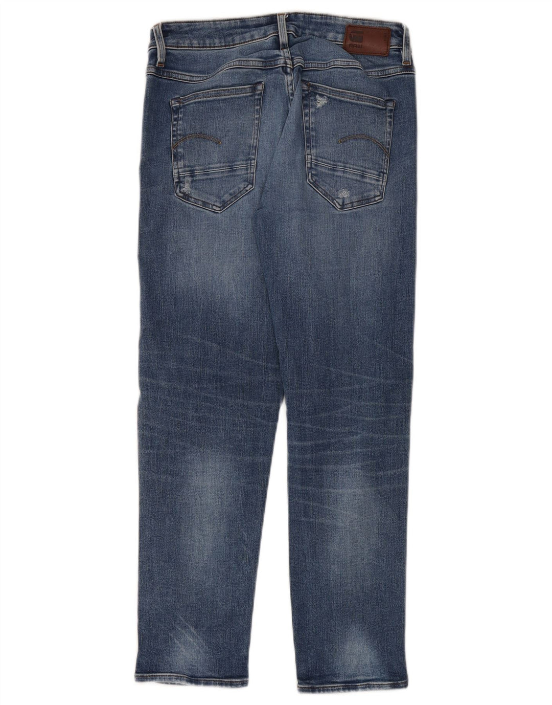 G-Star feminino jeans slim desgastado W24 L30 algodão azul
