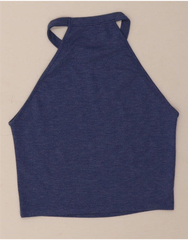Zara Womens Crop Halter Top Reino Unido 10 Pequeno Azul
