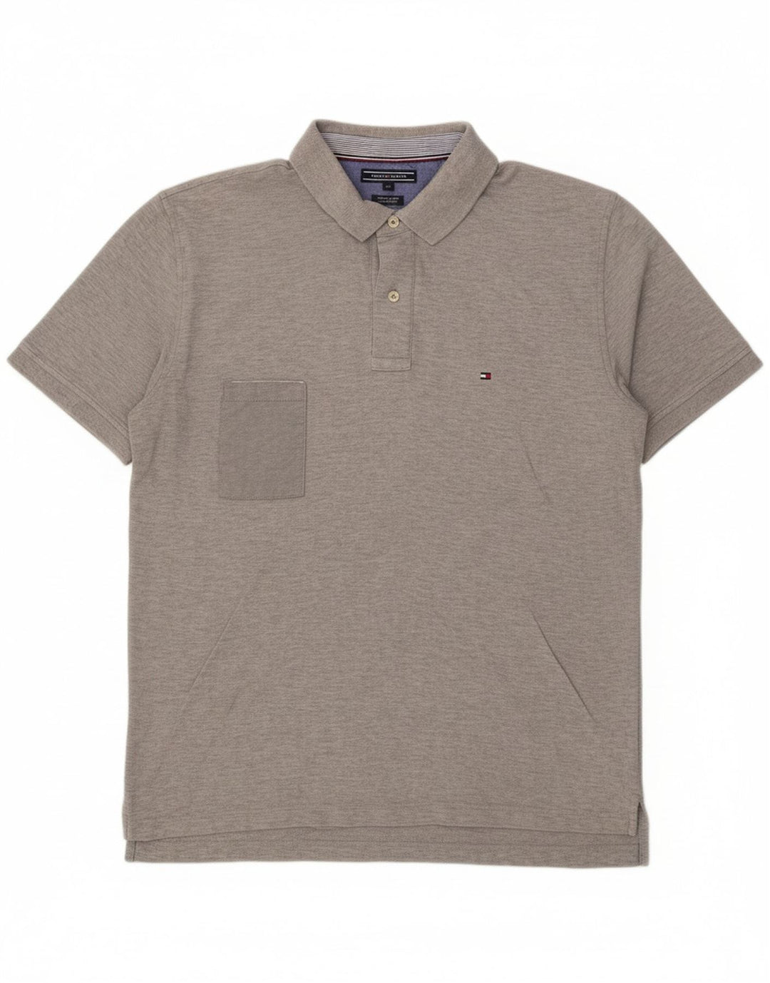 Camisa polo masculina TOMMY HILFIGER regular fit 2XL algodão cinza