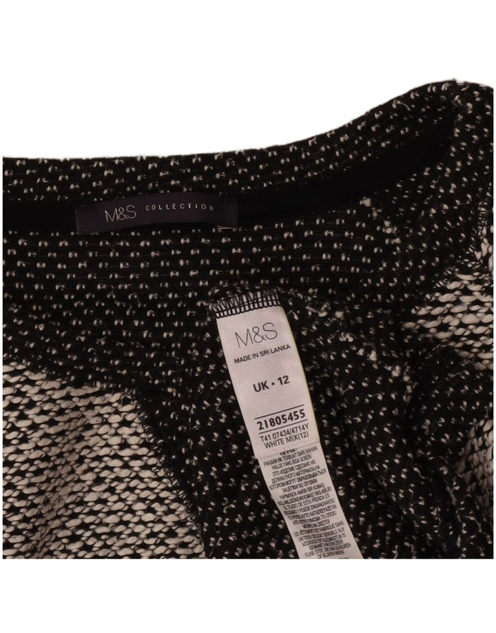 Suéter feminino Marks & Spencer com gola canoa Reino Unido 12 médio branco manchado