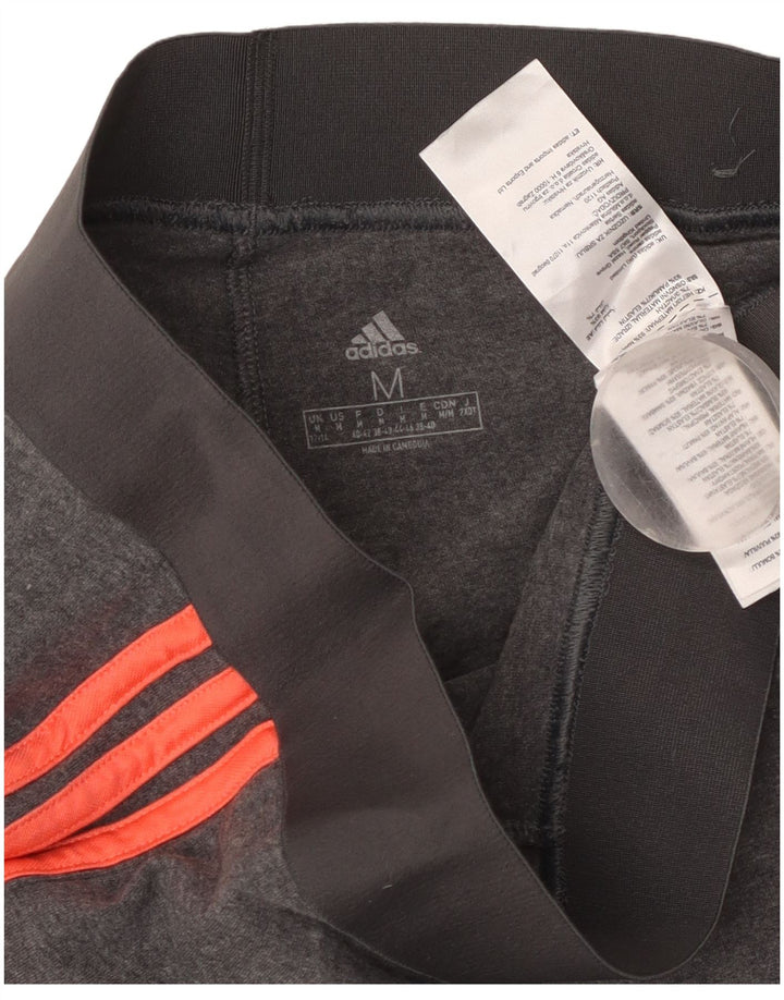 ADIDAS Womens Leggings UK 12/14 Médio Cinza Algodão