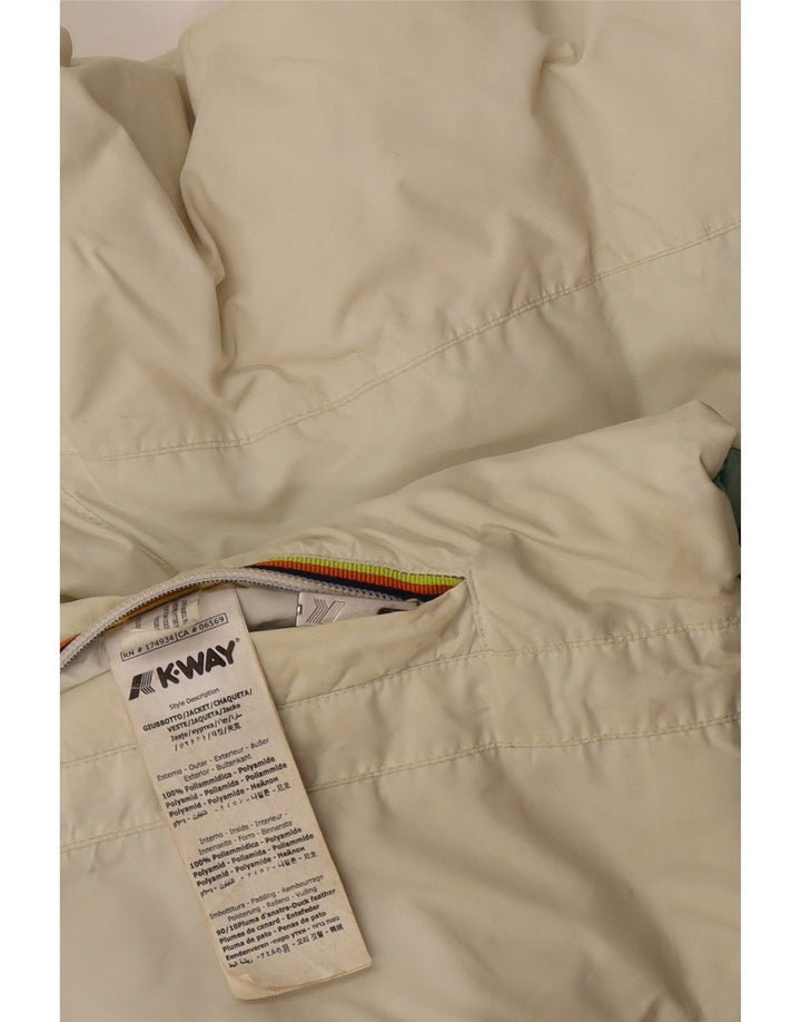 Jaqueta acolchoada reversível com capuz K-Way para meninas 11-12 anos em poliamida branca