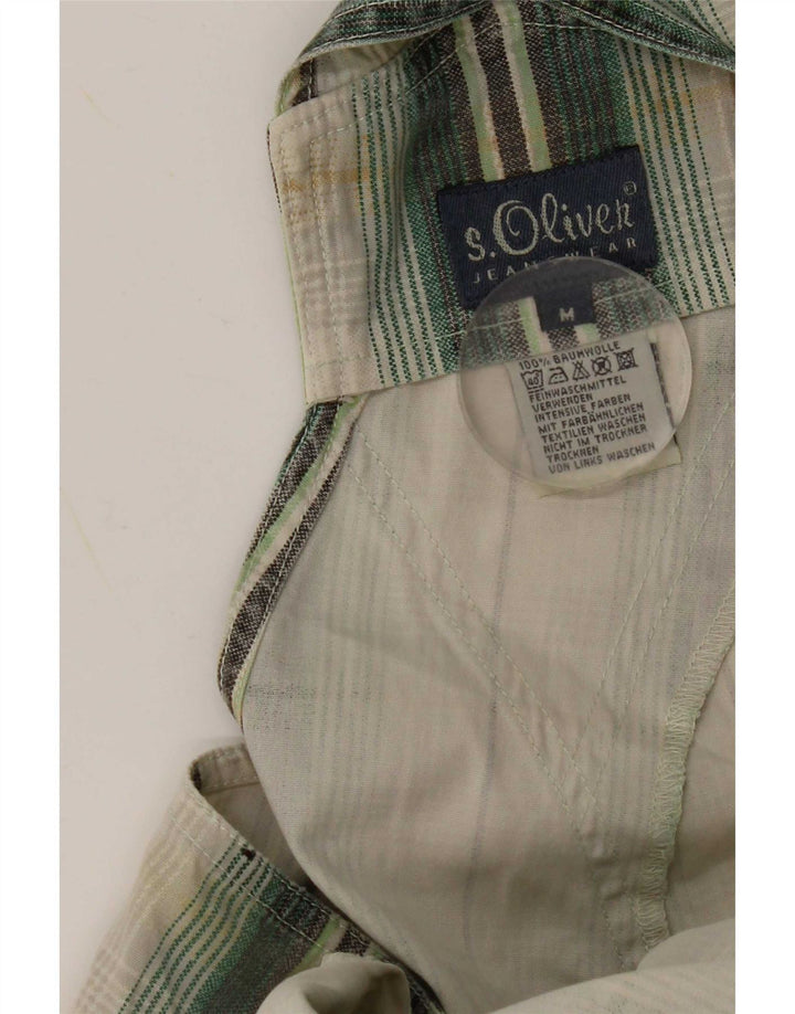Calça macacão feminino S.Oliver médio W32 L29 algodão xadrez verde
