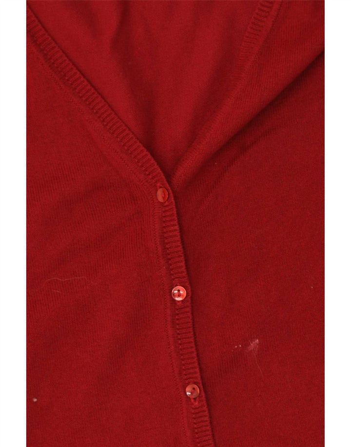 Suéter cardigã feminino Zara Reino Unido 12 algodão vermelho médio