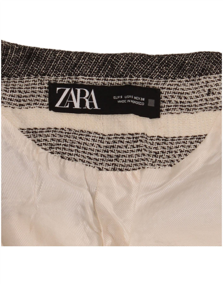 Zara Womens Bolero Jacket UK 10 pequeno branco listrado