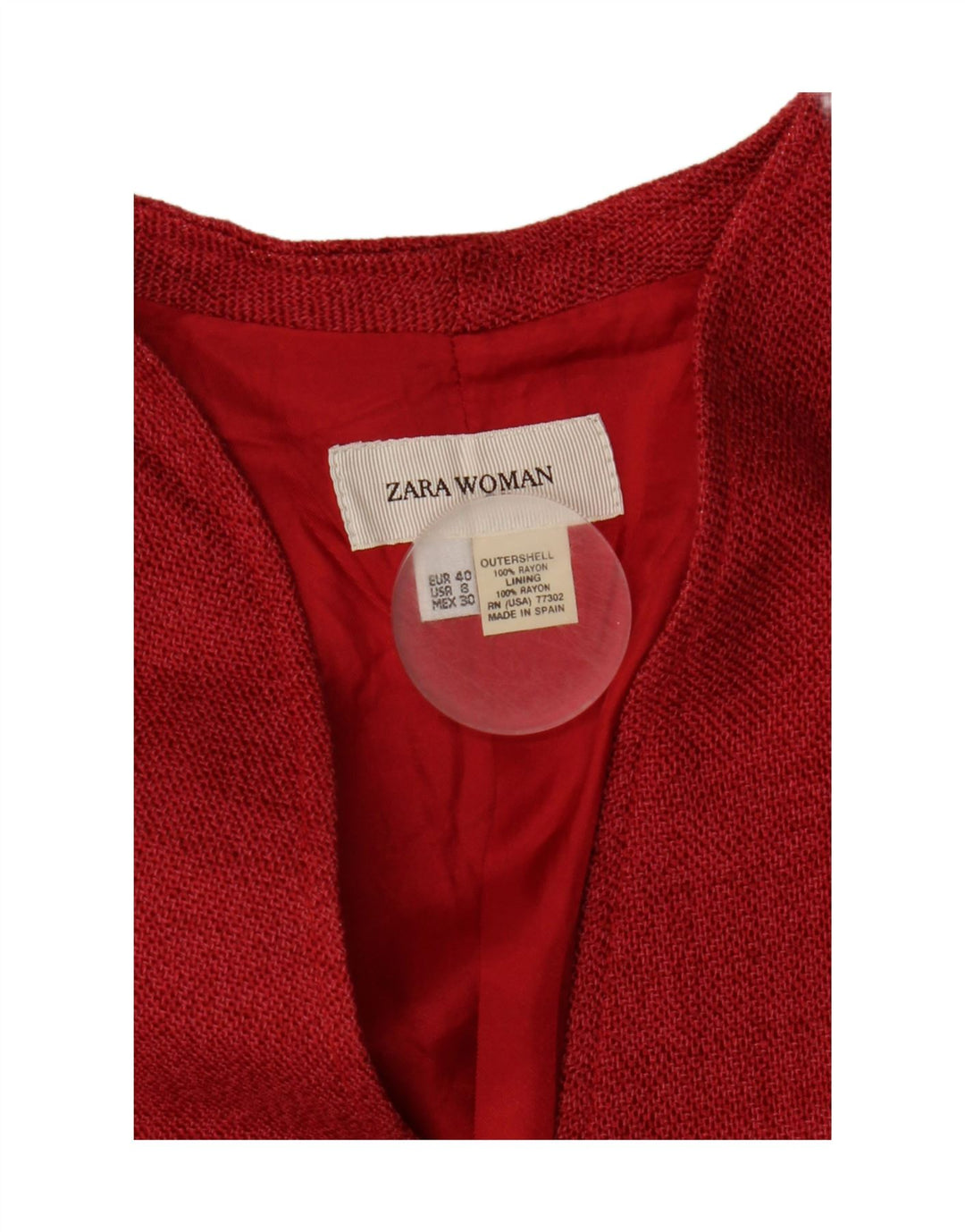 Jaqueta blazer feminina Zara EU 40 médio vermelho rayon