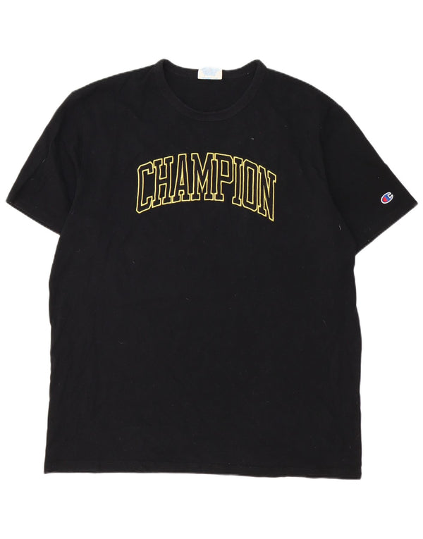 Camiseta masculina estampada Champion XL algodão preto