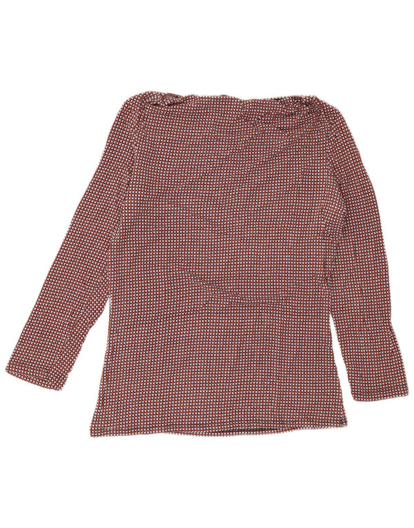 Blusa feminina de fim de semana Max Mara UK 14 média multicolorida geométrica