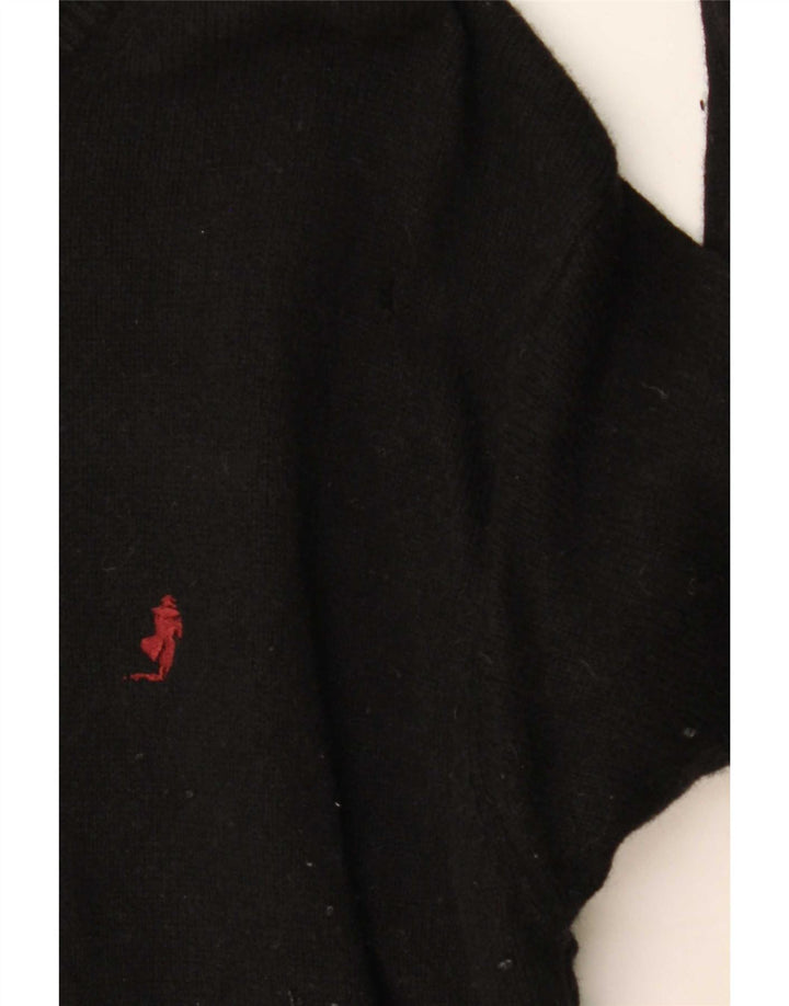 Marlboro Classics Suéter feminino com gola redonda grande preto