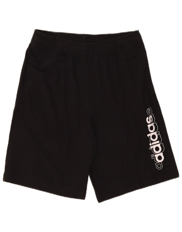 Shorts esportivos gráficos masculinos Adidas médio algodão preto