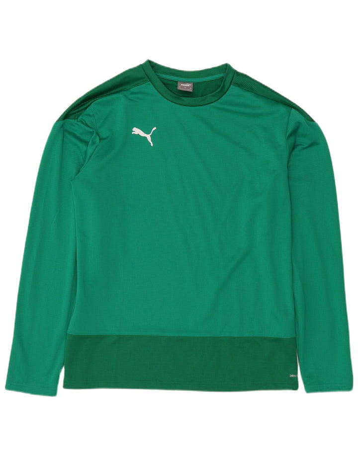Puma Masculino Top Manga Longa XL Verde Colourblock Poliéster