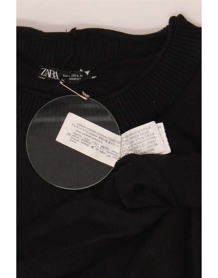 Vestido feminino Zara UK 16 grande poliéster preto