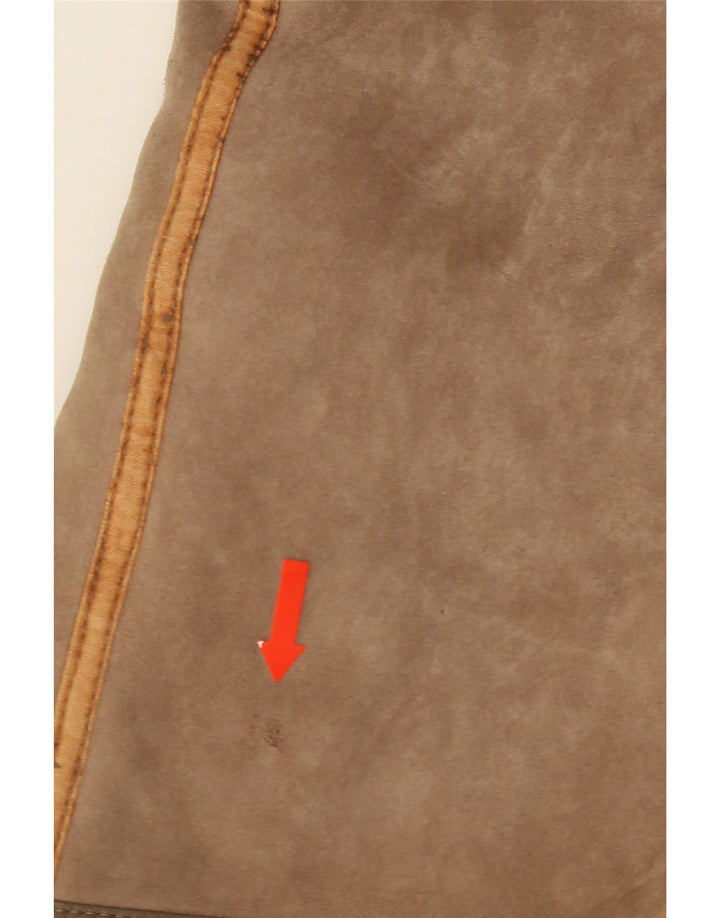 Casaco feminino VINTAGE Shearling UK 16 grande marrom