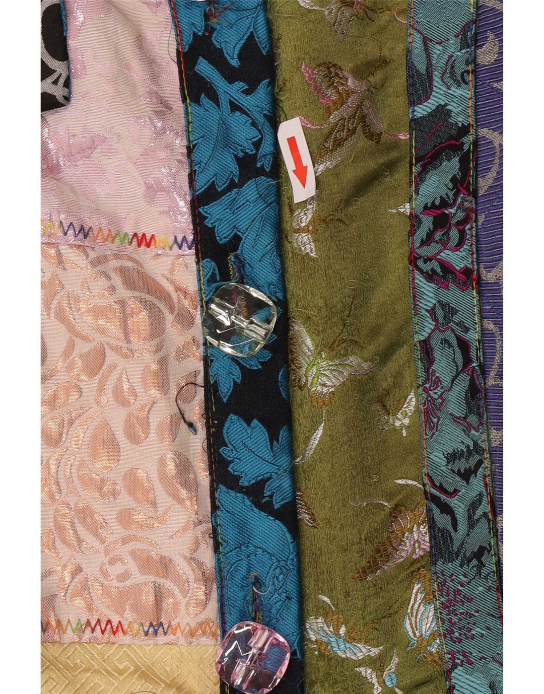 Sobretudo feminino Dy Design UK 14 algodão patchwork multicolorido médio
