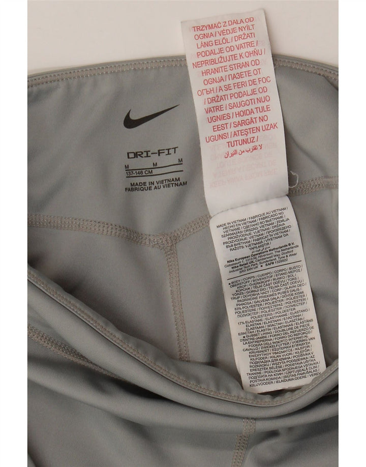 Leggings NIKE para meninas Dri Fit 10-11 anos cinza médio colorblock poliéster