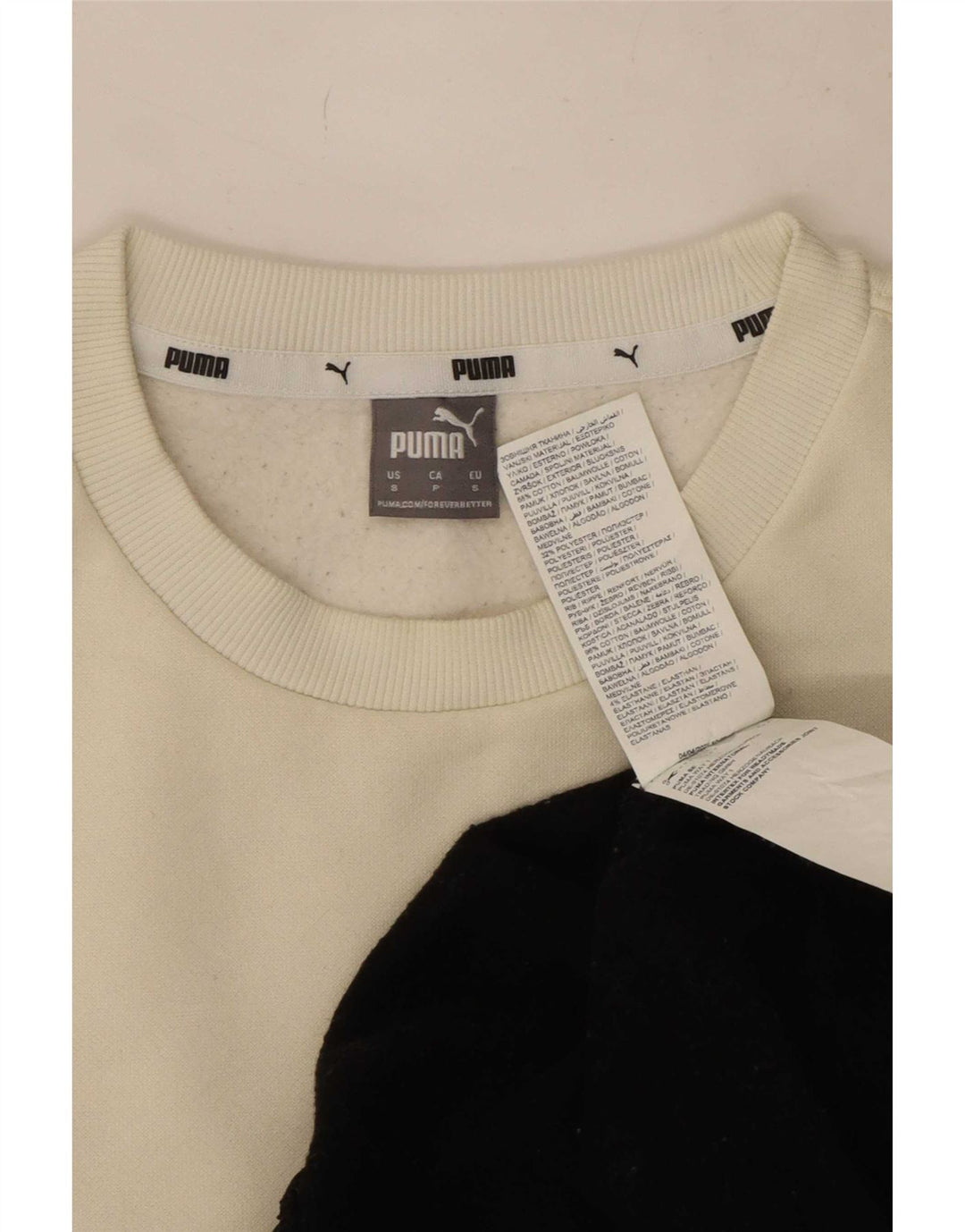 Puma masculino gráfico moletom jumper pequeno preto colorblock algodão