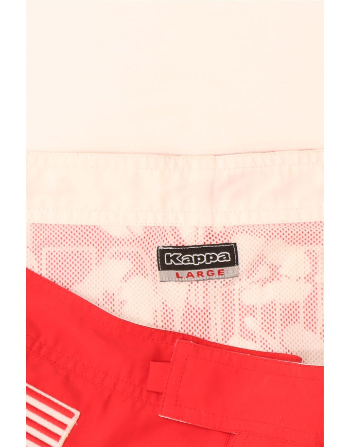 Shorts de natação masculino Kappa gráfico grande poliéster floral vermelho