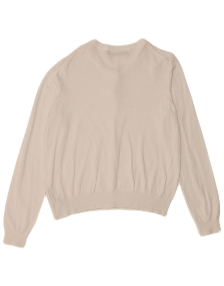Suéter cardigã feminino Marks & Spencer UK 12 viscose branca média