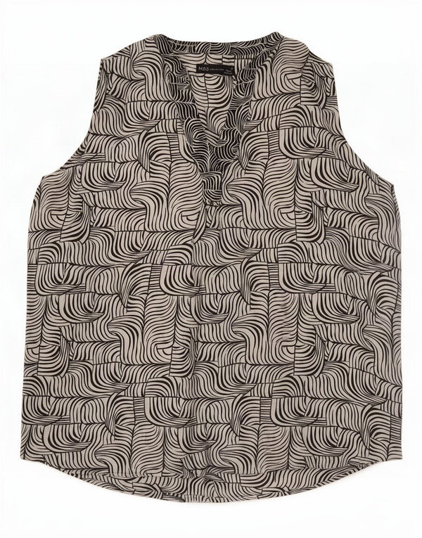 Marks & Spencer Womens Sleeveless Blouse Top UK 18 XL White Geometric