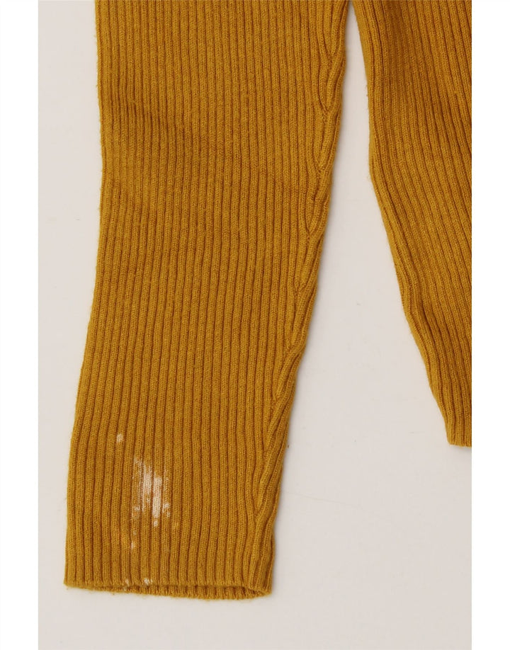 Suéter feminino Marks & Spencer com gola redonda, viscose amarela grande Reino Unido 16
